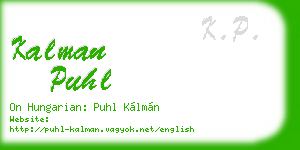 kalman puhl business card