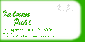 kalman puhl business card